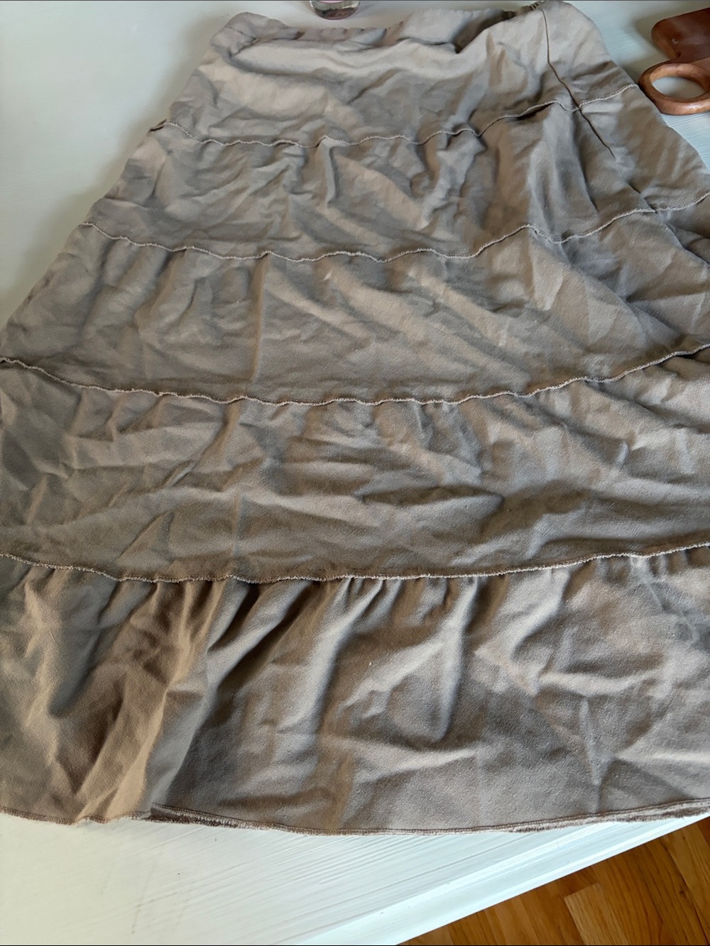 Metro Wear Taupe Tiered A-Line Skirt